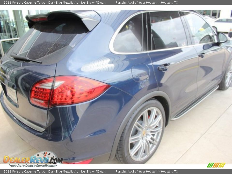 2012 Porsche Cayenne Turbo Dark Blue Metallic / Umber Brown/Cream Photo #9
