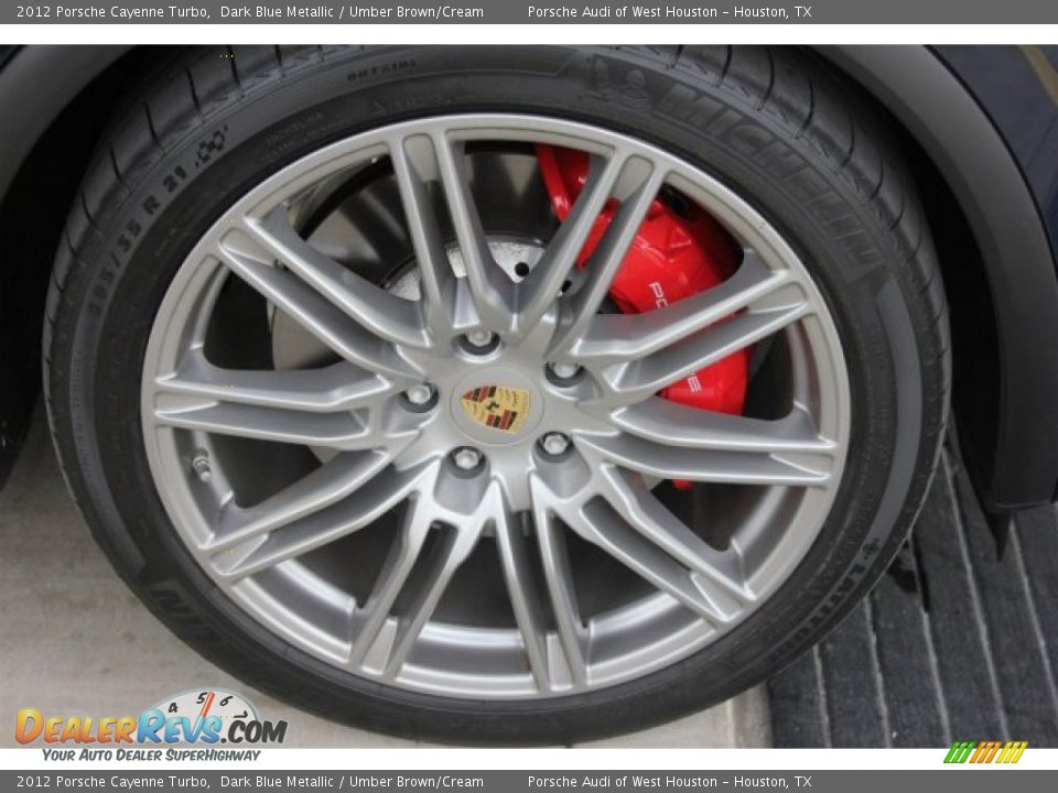 2012 Porsche Cayenne Turbo Dark Blue Metallic / Umber Brown/Cream Photo #11