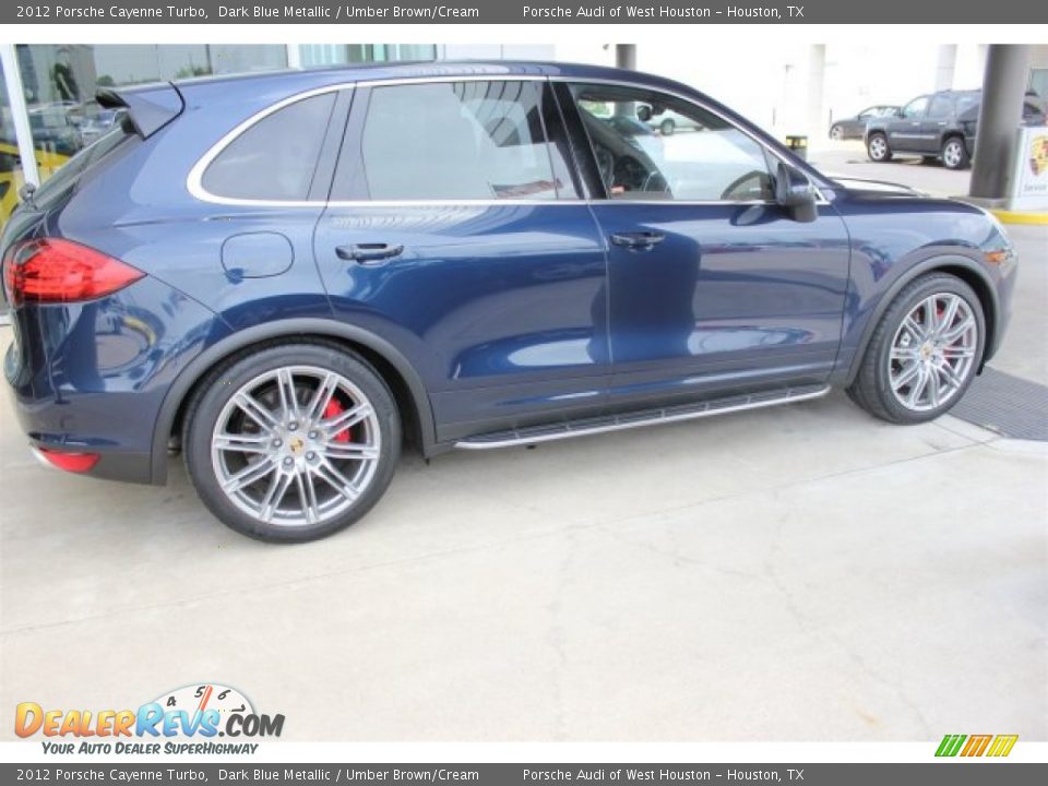 2012 Porsche Cayenne Turbo Dark Blue Metallic / Umber Brown/Cream Photo #12