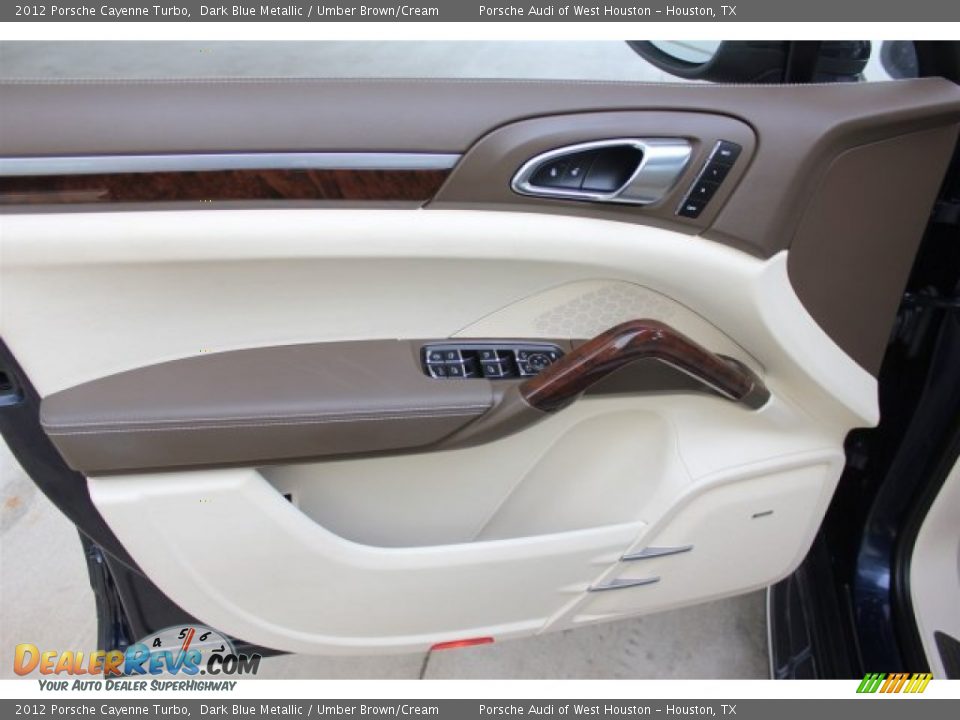 2012 Porsche Cayenne Turbo Dark Blue Metallic / Umber Brown/Cream Photo #13