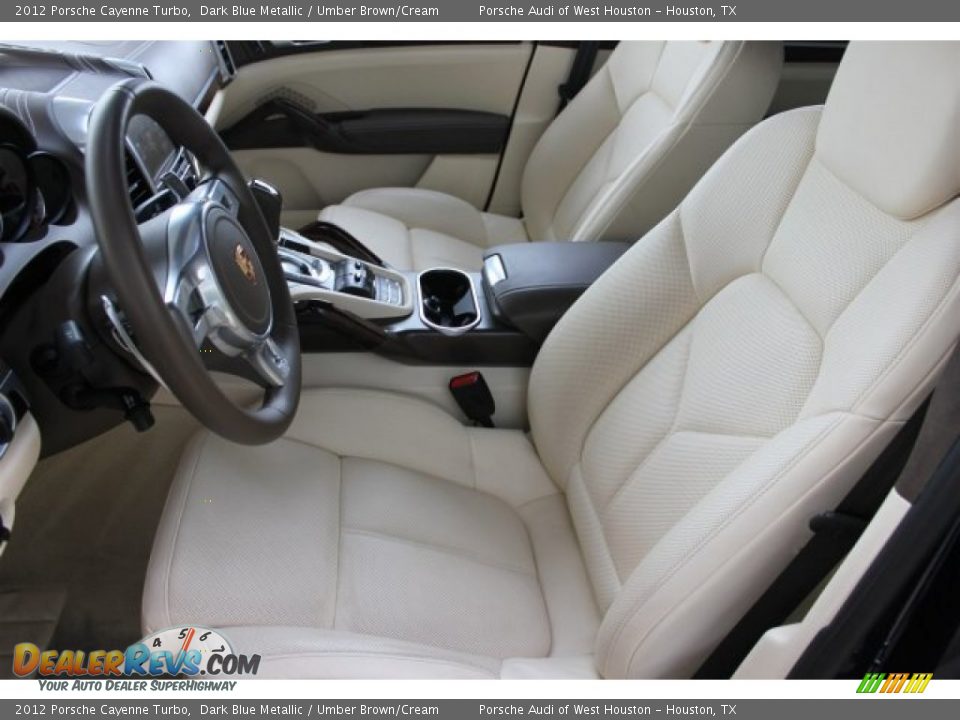 2012 Porsche Cayenne Turbo Dark Blue Metallic / Umber Brown/Cream Photo #18