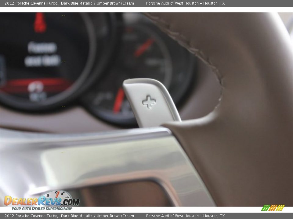 2012 Porsche Cayenne Turbo Dark Blue Metallic / Umber Brown/Cream Photo #33