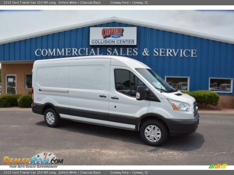 2015 Ford Transit Van 150 MR Long Oxford White / Charcoal Black Photo #3