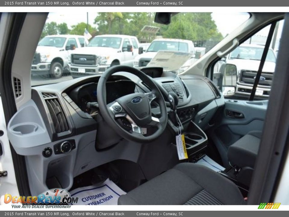 2015 Ford Transit Van 150 MR Long Oxford White / Charcoal Black Photo #10