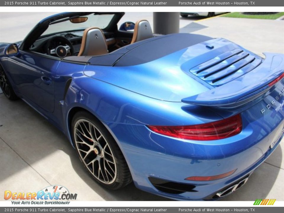 2015 Porsche 911 Turbo Cabriolet Sapphire Blue Metallic / Espresso/Cognac Natural Leather Photo #7