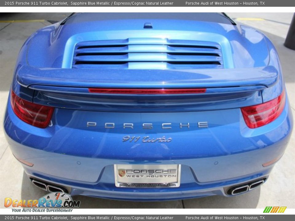2015 Porsche 911 Turbo Cabriolet Sapphire Blue Metallic / Espresso/Cognac Natural Leather Photo #8