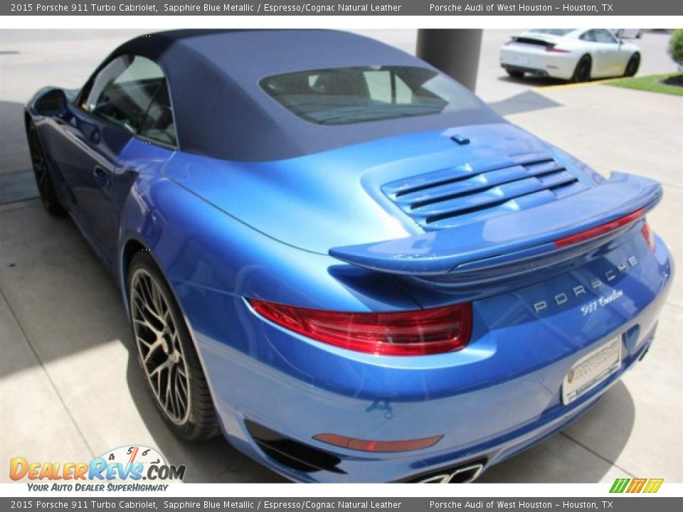 2015 Porsche 911 Turbo Cabriolet Sapphire Blue Metallic / Espresso/Cognac Natural Leather Photo #12