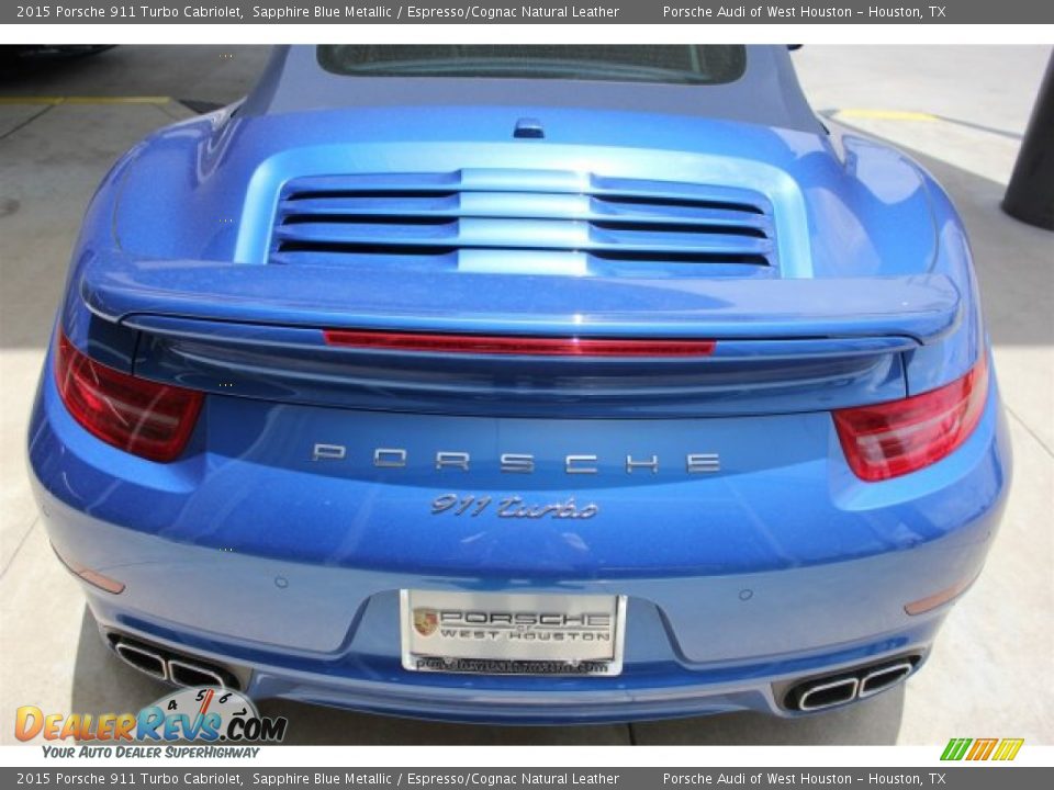 2015 Porsche 911 Turbo Cabriolet Sapphire Blue Metallic / Espresso/Cognac Natural Leather Photo #13