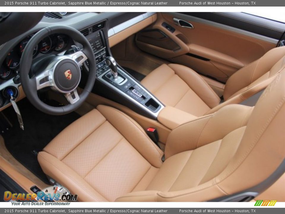 2015 Porsche 911 Turbo Cabriolet Sapphire Blue Metallic / Espresso/Cognac Natural Leather Photo #18