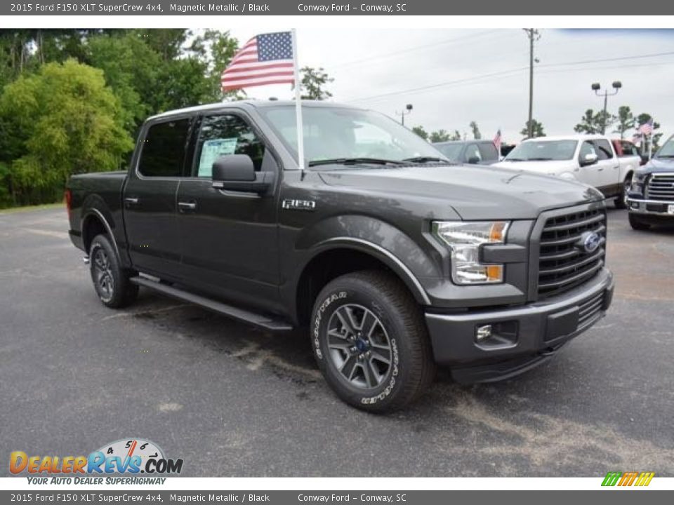 2015 Ford F150 XLT SuperCrew 4x4 Magnetic Metallic / Black Photo #3