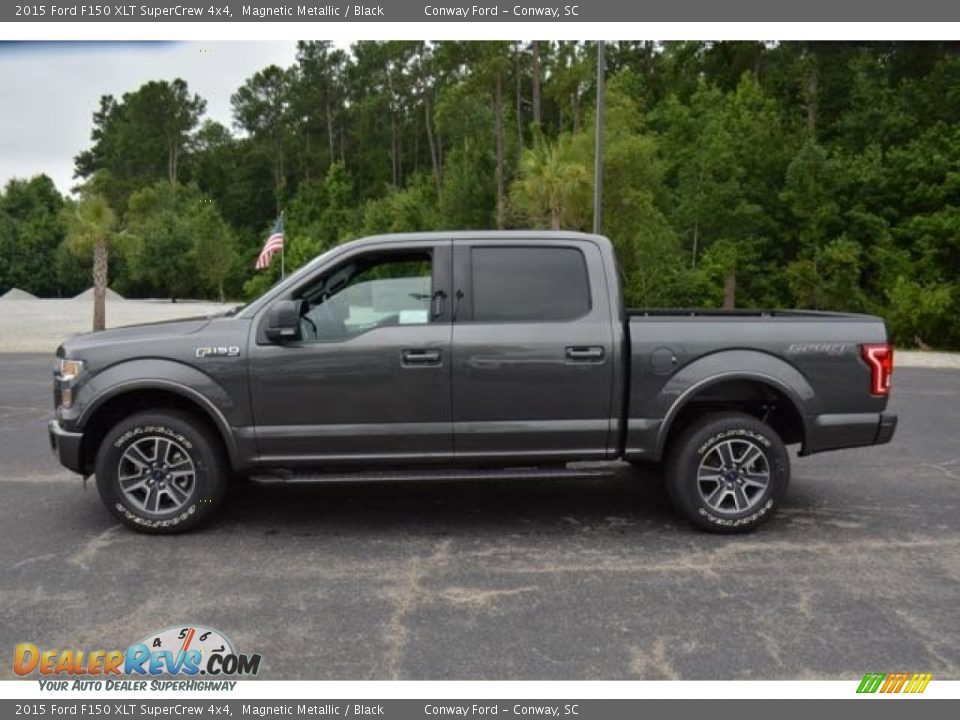 2015 Ford F150 XLT SuperCrew 4x4 Magnetic Metallic / Black Photo #9