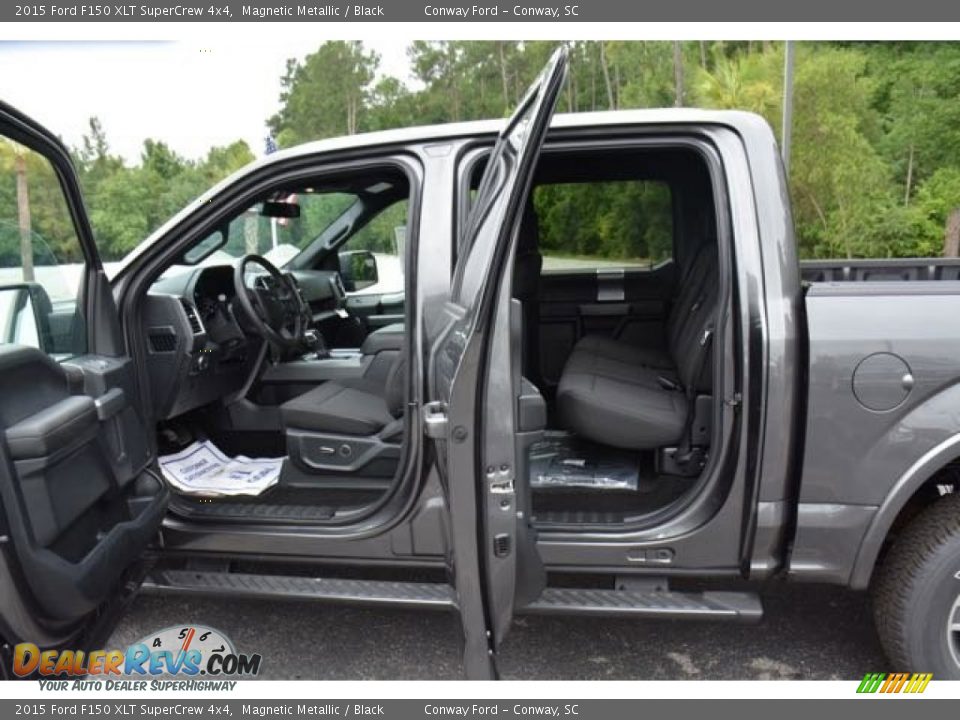 2015 Ford F150 XLT SuperCrew 4x4 Magnetic Metallic / Black Photo #11