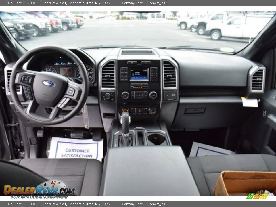 2015 Ford F150 XLT SuperCrew 4x4 Magnetic Metallic / Black Photo #15