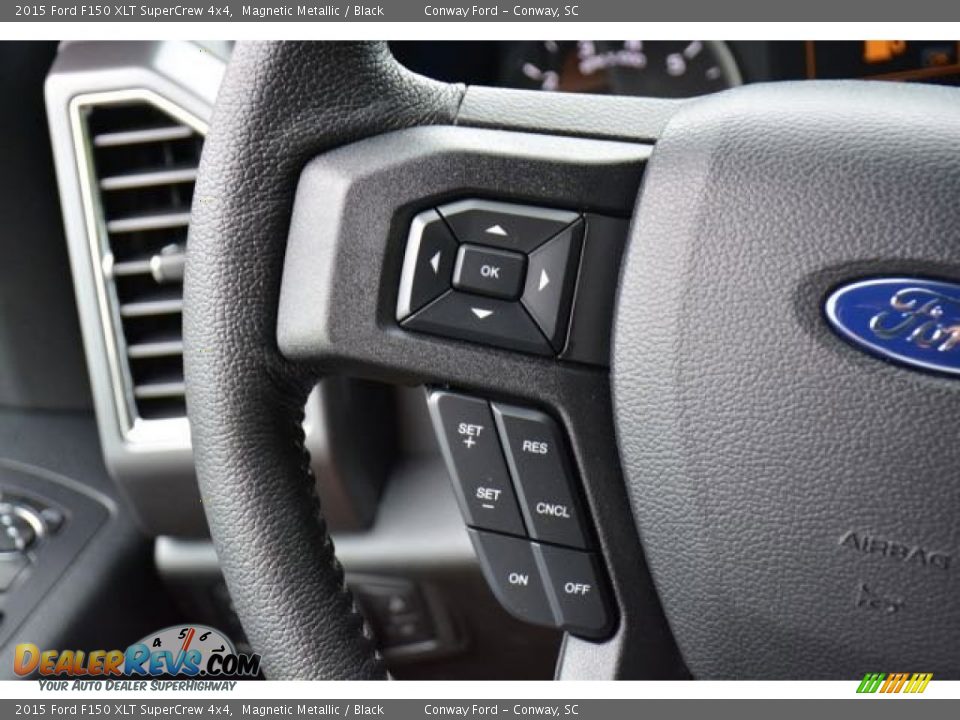 2015 Ford F150 XLT SuperCrew 4x4 Magnetic Metallic / Black Photo #23