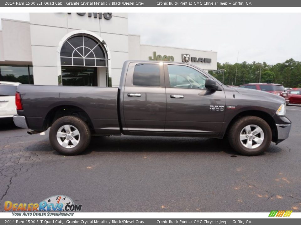 2014 Ram 1500 SLT Quad Cab Granite Crystal Metallic / Black/Diesel Gray Photo #8