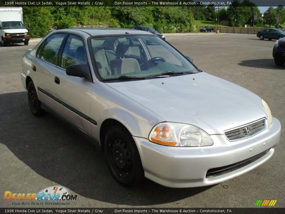 1998 Honda Civic LX Sedan Vogue Silver Metallic / Gray Photo #4