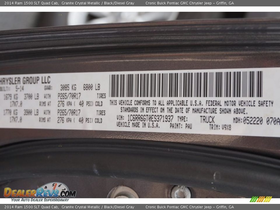 2014 Ram 1500 SLT Quad Cab Granite Crystal Metallic / Black/Diesel Gray Photo #24