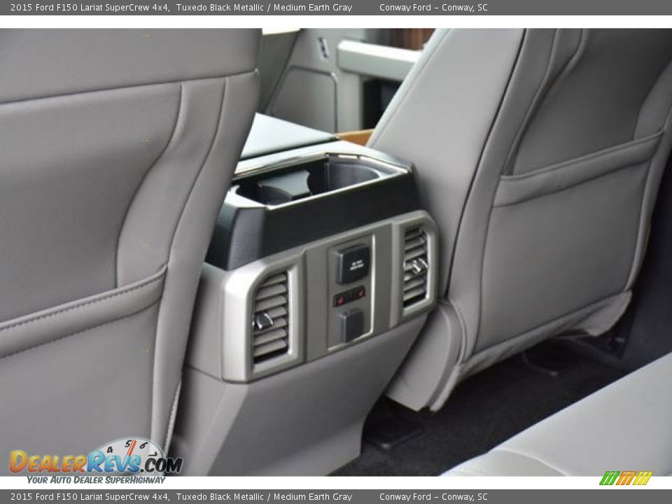 2015 Ford F150 Lariat SuperCrew 4x4 Tuxedo Black Metallic / Medium Earth Gray Photo #13