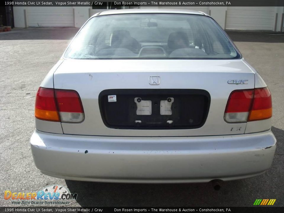 1998 Honda Civic LX Sedan Vogue Silver Metallic / Gray Photo #7