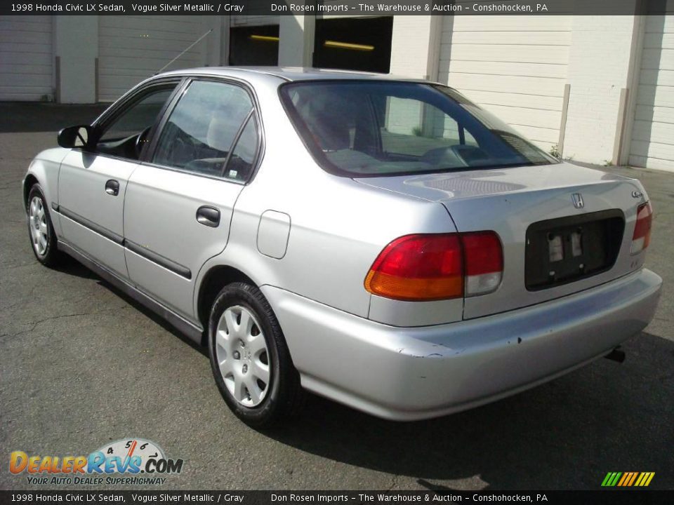1998 Honda Civic LX Sedan Vogue Silver Metallic / Gray Photo #8