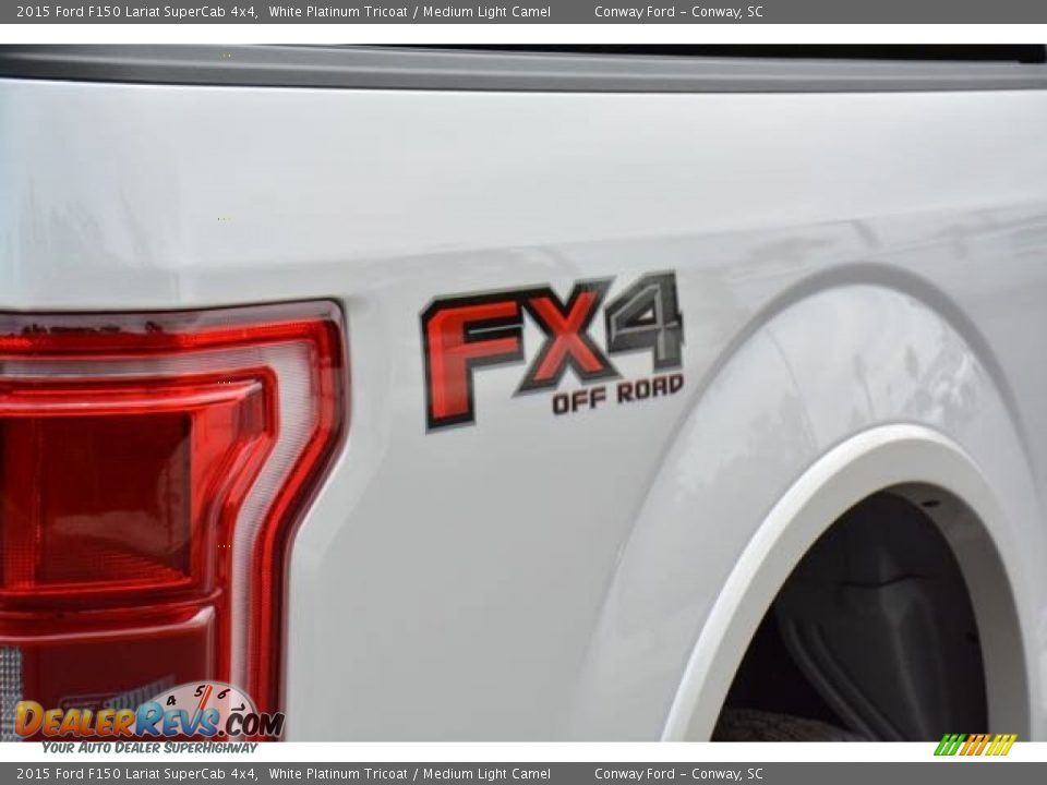 2015 Ford F150 Lariat SuperCab 4x4 White Platinum Tricoat / Medium Light Camel Photo #6