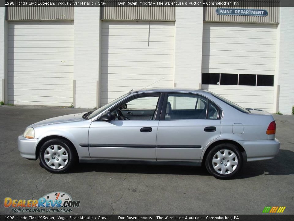 1998 Honda Civic LX Sedan Vogue Silver Metallic / Gray Photo #9
