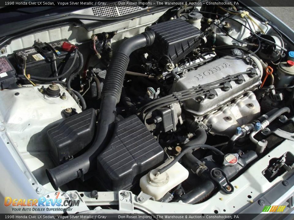 1998 Honda Civic LX Sedan Vogue Silver Metallic / Gray Photo #18