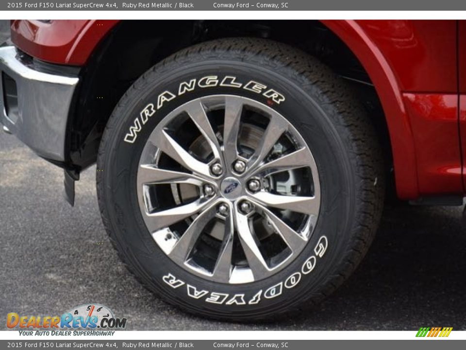 2015 Ford F150 Lariat SuperCrew 4x4 Ruby Red Metallic / Black Photo #10