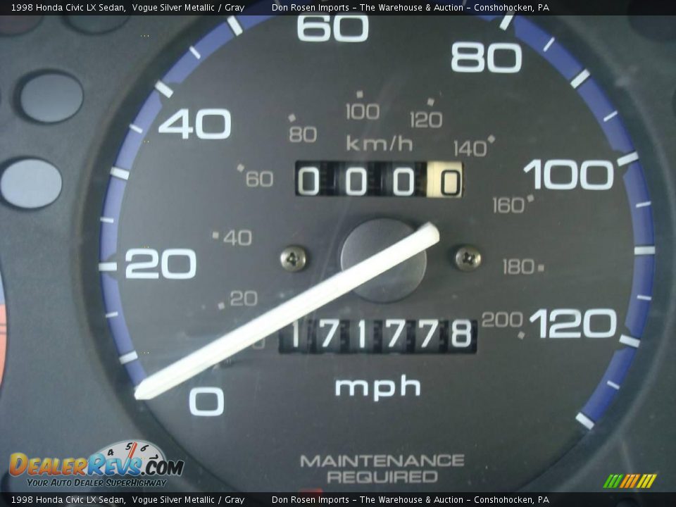 1998 Honda Civic LX Sedan Vogue Silver Metallic / Gray Photo #27