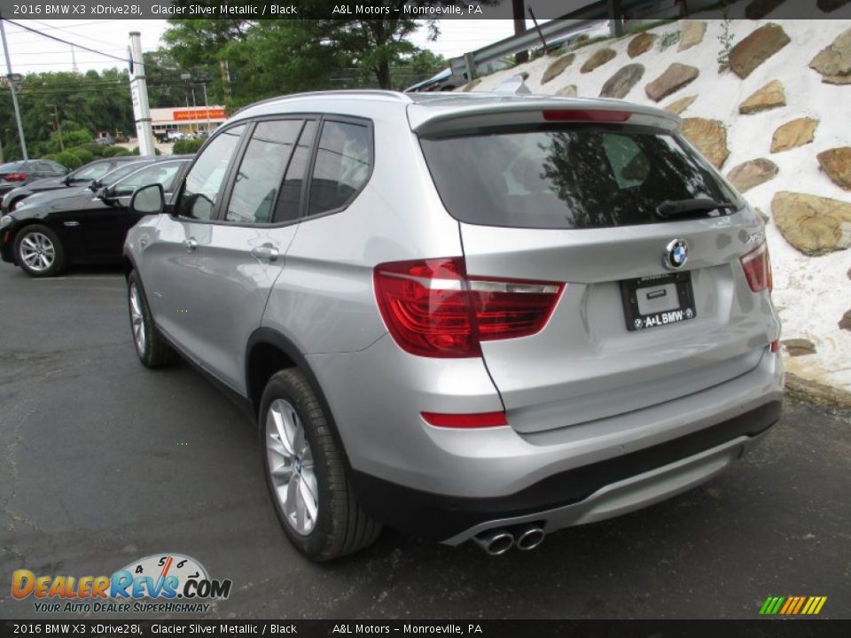 2016 BMW X3 xDrive28i Glacier Silver Metallic / Black Photo #5