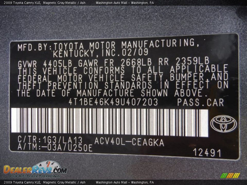 2009 Toyota Camry XLE Magnetic Gray Metallic / Ash Photo #21