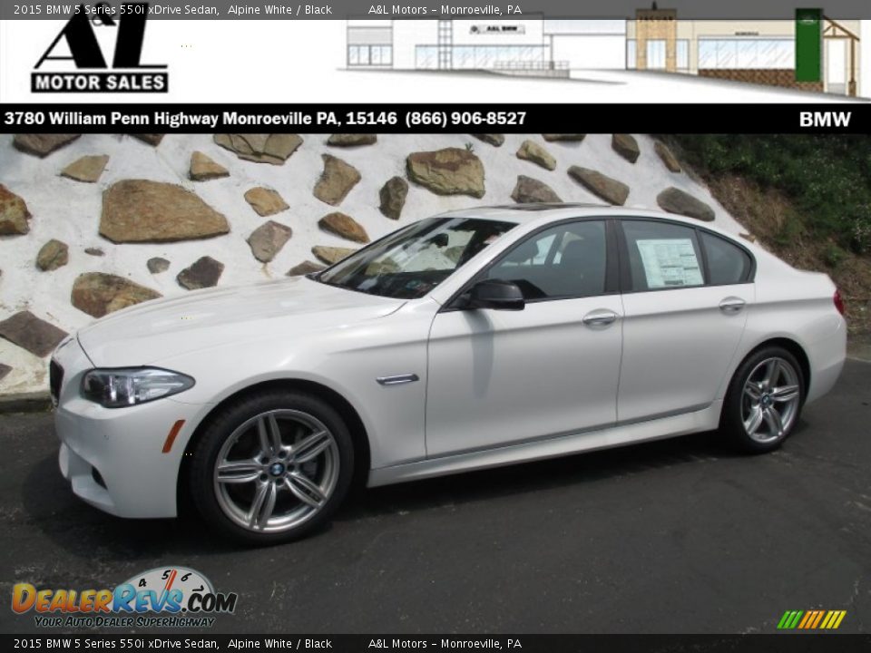 2015 BMW 5 Series 550i xDrive Sedan Alpine White / Black Photo #1
