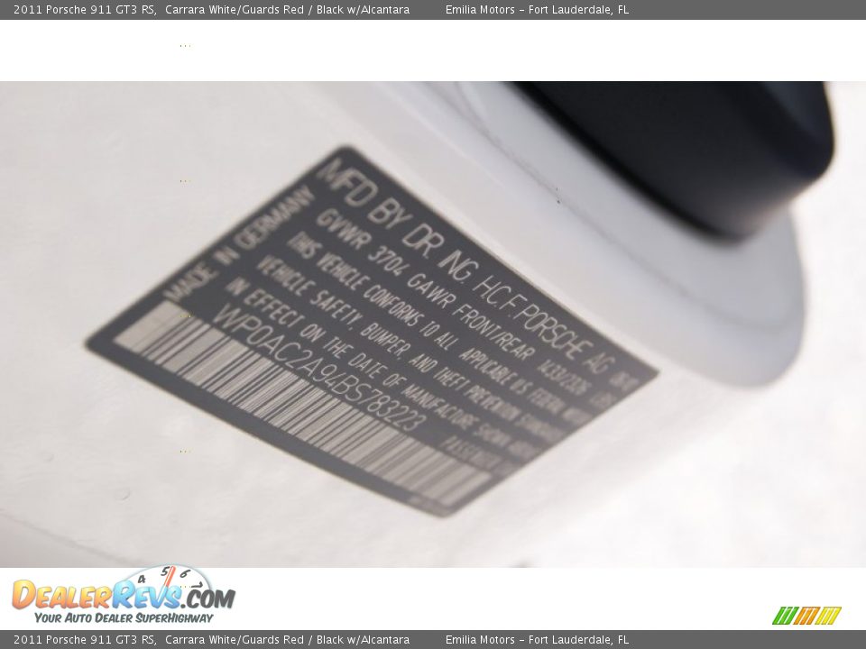 2011 Porsche 911 GT3 RS Carrara White/Guards Red / Black w/Alcantara Photo #27