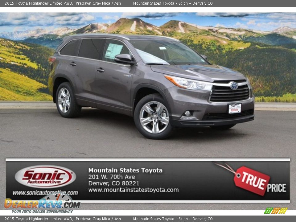 2015 Toyota Highlander Limited AWD Predawn Gray Mica / Ash Photo #1