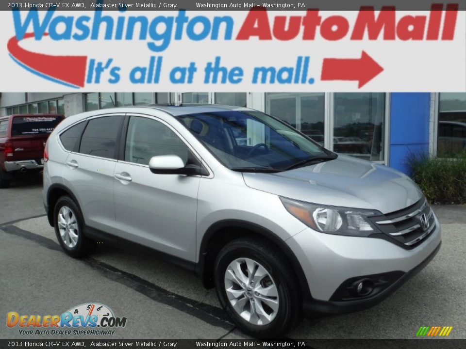 2013 Honda CR-V EX AWD Alabaster Silver Metallic / Gray Photo #1