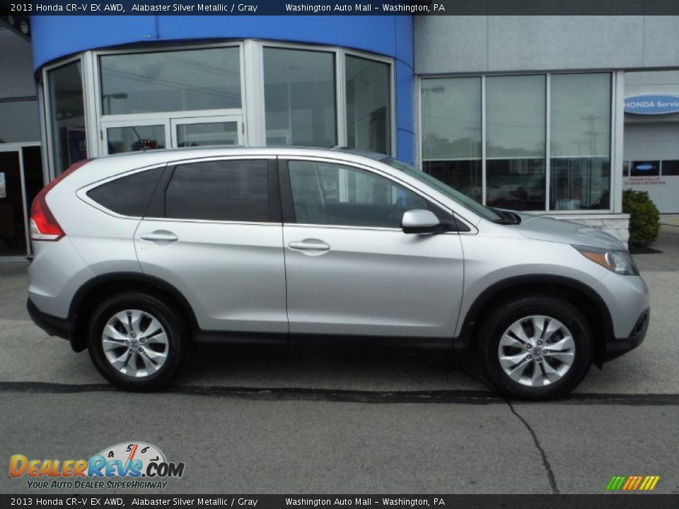 2013 Honda CR-V EX AWD Alabaster Silver Metallic / Gray Photo #2