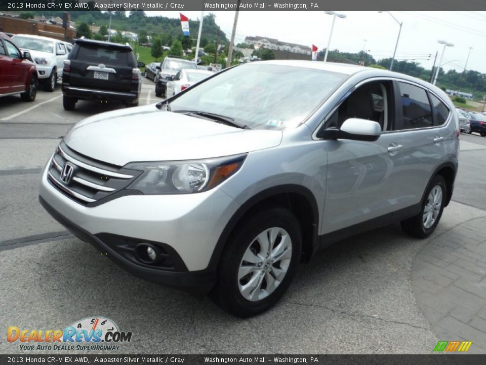 2013 Honda CR-V EX AWD Alabaster Silver Metallic / Gray Photo #6