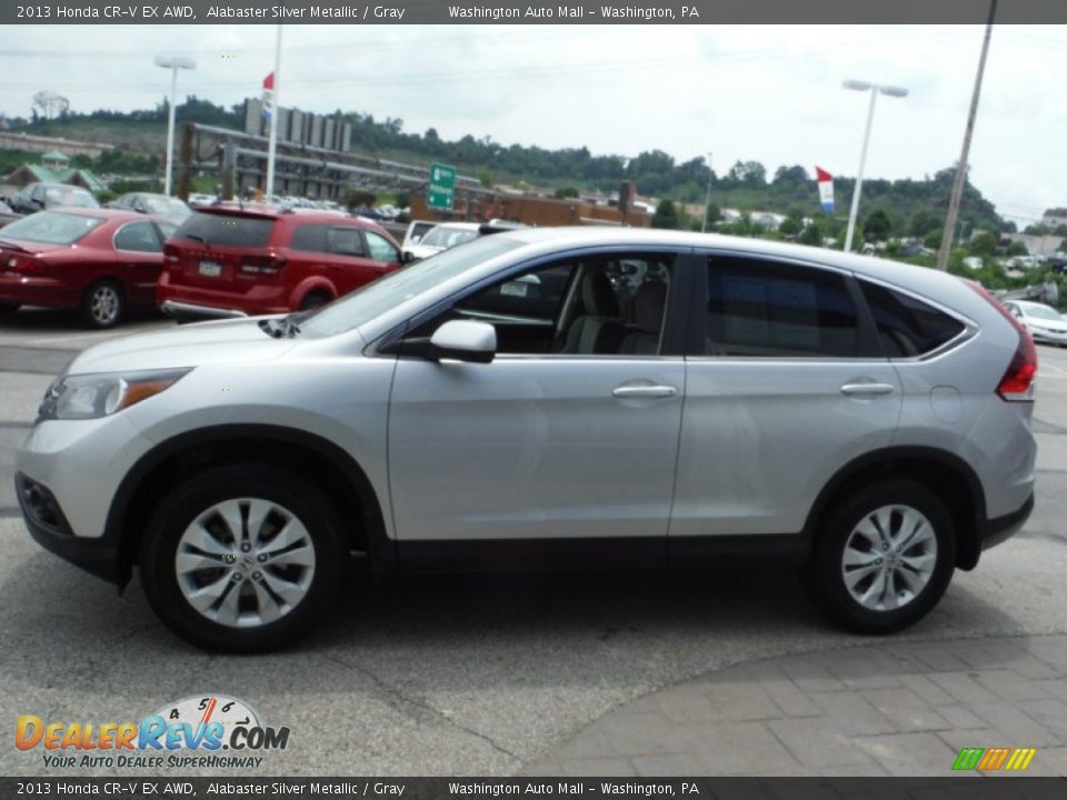 2013 Honda CR-V EX AWD Alabaster Silver Metallic / Gray Photo #7