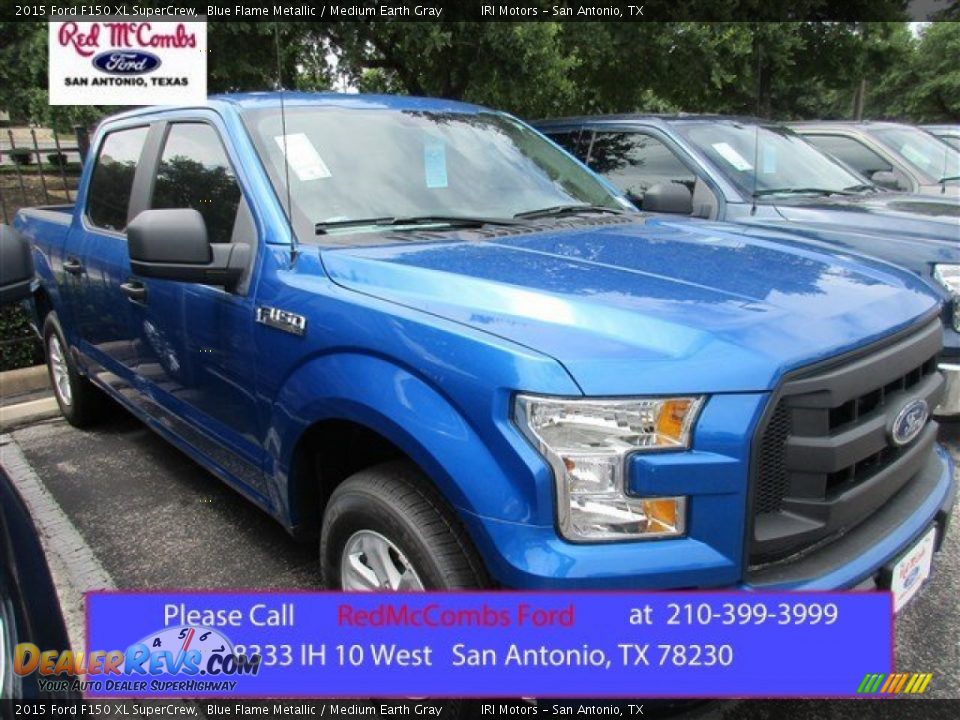 2015 Ford F150 XL SuperCrew Blue Flame Metallic / Medium Earth Gray Photo #1