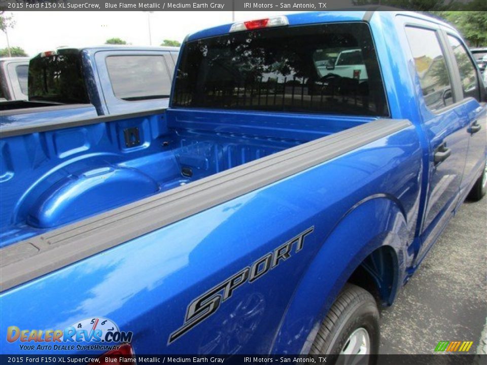 2015 Ford F150 XL SuperCrew Blue Flame Metallic / Medium Earth Gray Photo #7