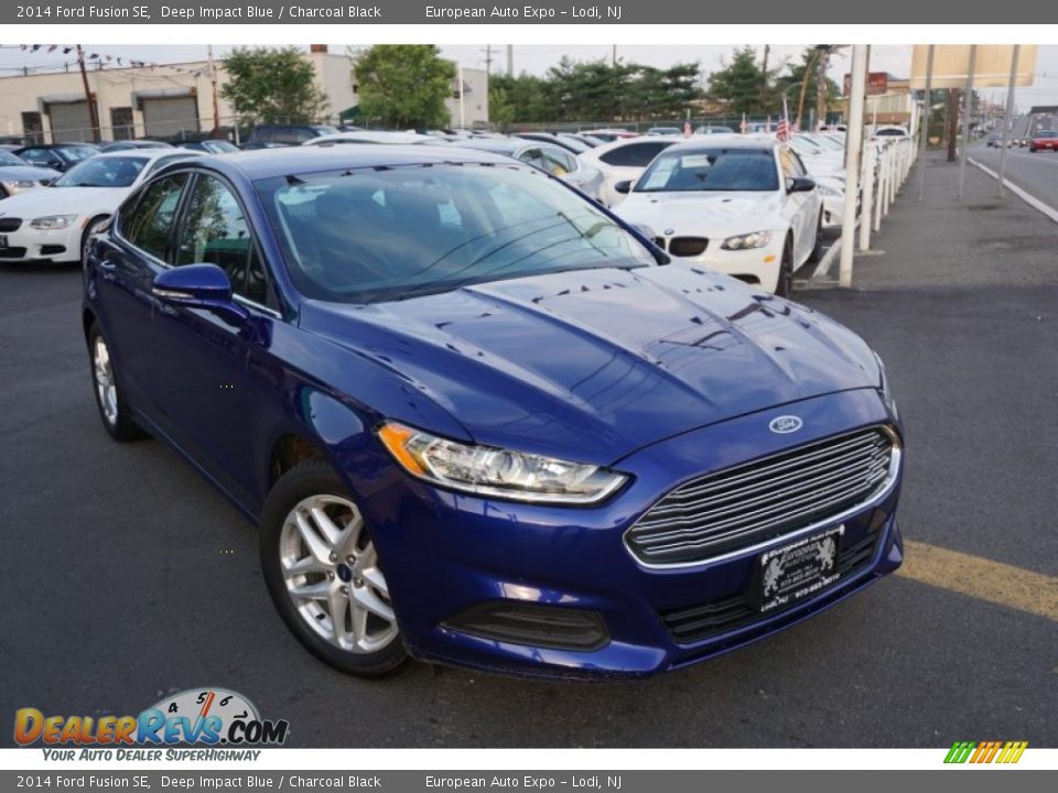 2014 Ford Fusion SE Deep Impact Blue / Charcoal Black Photo #2