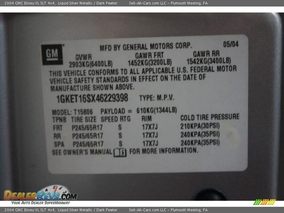 2004 GMC Envoy XL SLT 4x4 Liquid Silver Metallic / Dark Pewter Photo #14