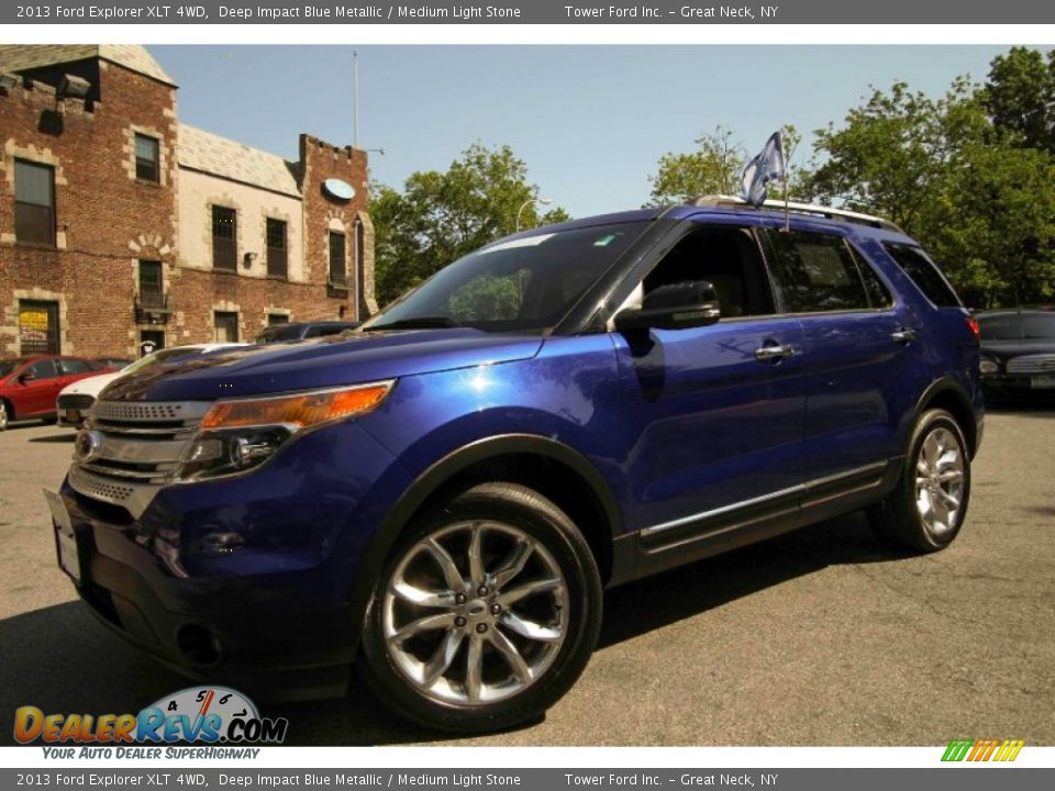 2013 Ford Explorer XLT 4WD Deep Impact Blue Metallic / Medium Light Stone Photo #1