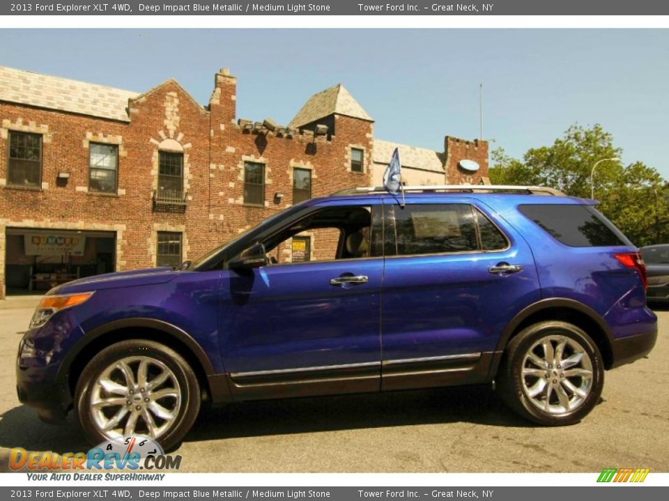 2013 Ford Explorer XLT 4WD Deep Impact Blue Metallic / Medium Light Stone Photo #3