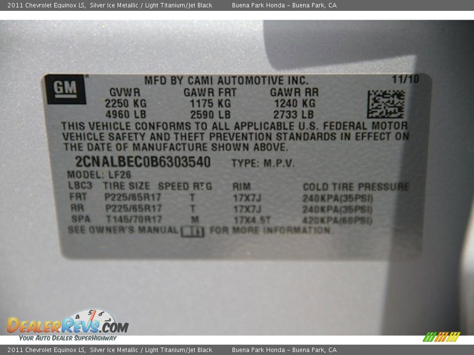 2011 Chevrolet Equinox LS Silver Ice Metallic / Light Titanium/Jet Black Photo #30