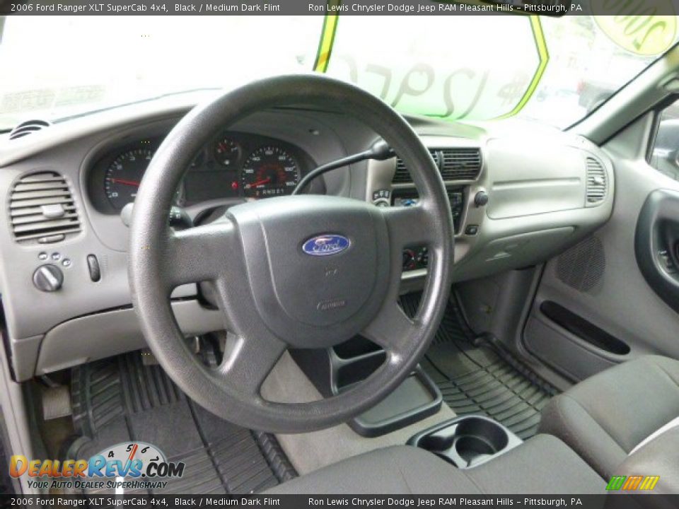 2006 Ford Ranger XLT SuperCab 4x4 Black / Medium Dark Flint Photo #12