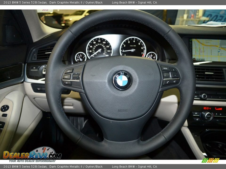 2013 BMW 5 Series 528i Sedan Dark Graphite Metallic II / Oyster/Black Photo #25
