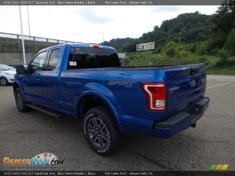 2015 Ford F150 XLT SuperCab 4x4 Blue Flame Metallic / Black Photo #6
