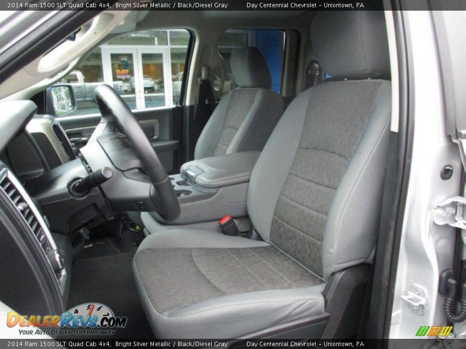 2014 Ram 1500 SLT Quad Cab 4x4 Bright Silver Metallic / Black/Diesel Gray Photo #21