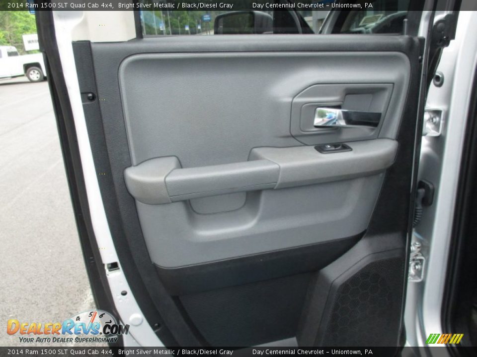 2014 Ram 1500 SLT Quad Cab 4x4 Bright Silver Metallic / Black/Diesel Gray Photo #23